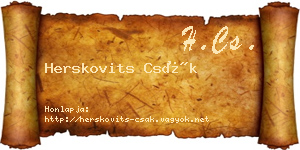 Herskovits Csák névjegykártya